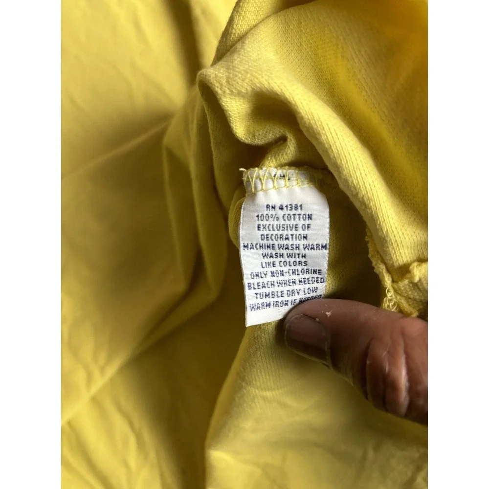 Polo Ralph Lauren Shirt Men XL Yellow Short Sleeve Button Blue Pony